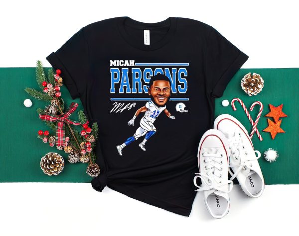 Dallas Football 11 Micah Parsons Cartoon Signature NFL T-Shirt