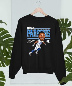 Dallas Football 11 Micah Parsons Cartoon Signature NFL T Shirt 2