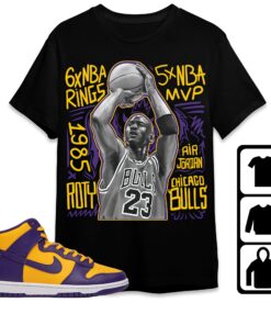 Dunk High Purple University Gold Unisex T Shirt 1