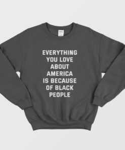 Everything You Love About America Is Because Of Black People Sweatshirt 3