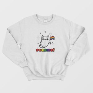 Feline The Purride LGBT Gay Pride Cat funny Gift Sweatshirt 2