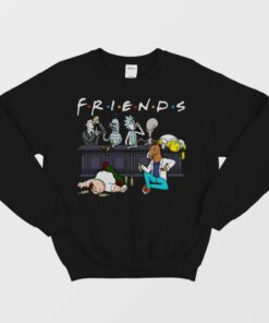 Friends Rick and Morty Simpson On Cartoon Network Sweatshirt 1