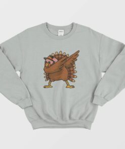 Funny Dabbing Turkey At Thanksgiving Sweatshirt 1