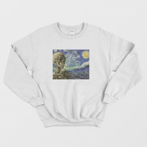 Funny Vincent Van Gogh Starry Night Skull Sweatshirt