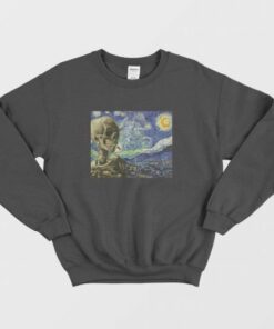 Funny Vincent Van Gogh Starry Night Skull Sweatshirt 3
