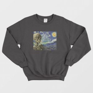 Funny Vincent Van Gogh Starry Night Skull Sweatshirt 3