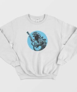 Godzilla Playing Guitar Cool Sweatshirt 1