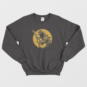 Godzilla Playing Guitar Cool Sweatshirt 2