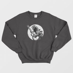 Godzilla Playing Guitar Cool Sweatshirt 3