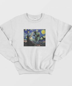 Godzilla Vincent Van Gogh Starry Night Sweatshirt 2
