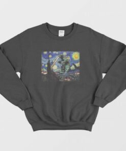 Godzilla Vincent Van Gogh Starry Night Sweatshirt 3