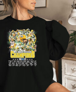 Green Bay Packers Teams NFC North Division Champions 2021 Signatures Sweatshirt 1