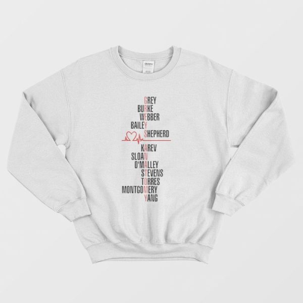 Grey’s Anatomy Squad Names Sweatshirt