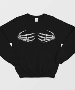 HALLOWEEN Skeleton Hands Boobs Sweatshirt 1
