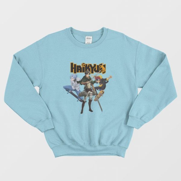 Haikyuu Sk8 The Infinity Attack on Titan Eren Jaeger Reki Langa Sweatshirt