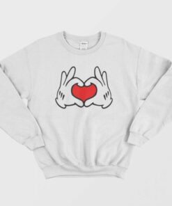 Hands Heart Mickey Mouse Love Sweatshirt 1