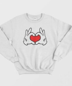 Hands Heart Mickey Mouse Love Sweatshirt 2