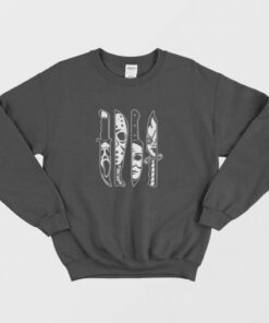 Horror Movie Characters in Knives Sweatshirt 3 Horror Movie Characters in Knives Sweatshirt 4