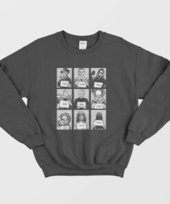 Horror Prison Horror Movie Characters Mugshots Sweatshirt 2