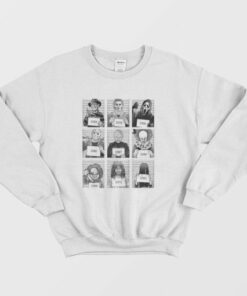 Horror Prison Horror Movie Characters Mugshots Sweatshirt 3