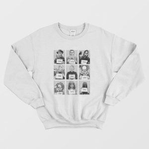 Horror Prison Horror Movie Characters Mugshots Sweatshirt 3