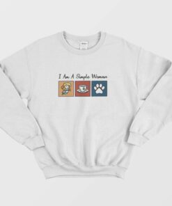 I am a Simple Woman Mermaid Tea and Dog Paw Sweatshirt 1
