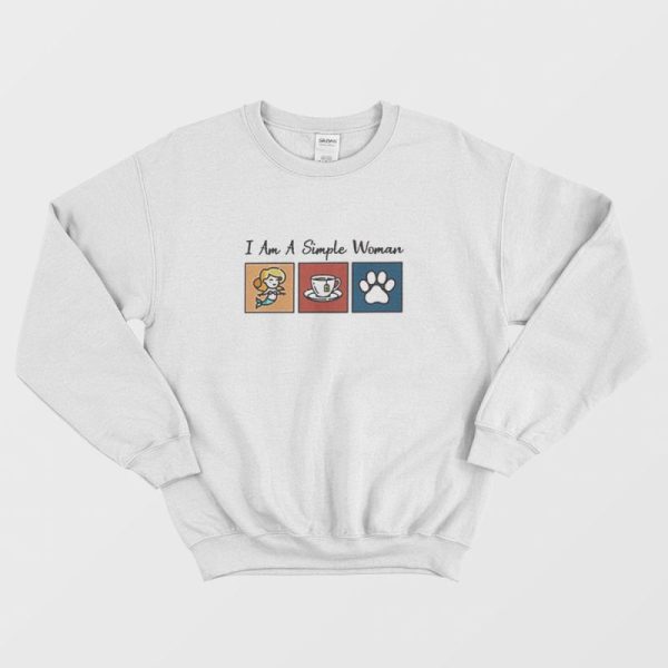 I am a Simple Woman Mermaid Tea and Dog Paw Sweatshirt