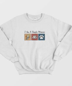 I am a Simple Woman Mermaid Tea and Dog Paw Sweatshirt 2