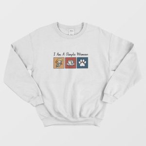 I am a Simple Woman Mermaid Tea and Dog Paw Sweatshirt