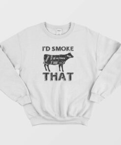 Id Smoke That BBQ Cow Sweatshirt 1