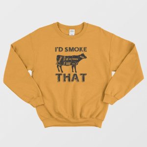 Id Smoke That BBQ Cow Sweatshirt 3