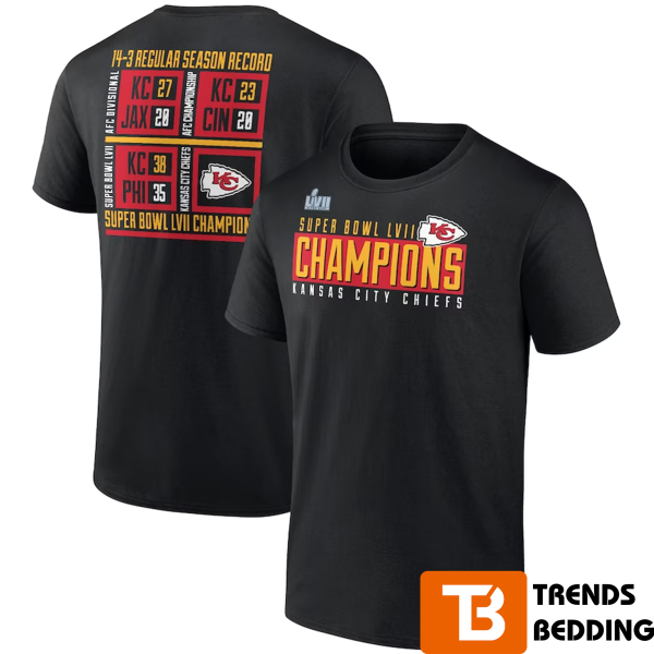 Kansas City Chiefs Super Bowl LVII Champions Scoreboard T-Shirt