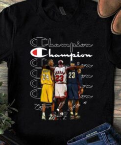 Kobe Bryant Michael Jordan And LeBron James Champion Signatures Shirt 1