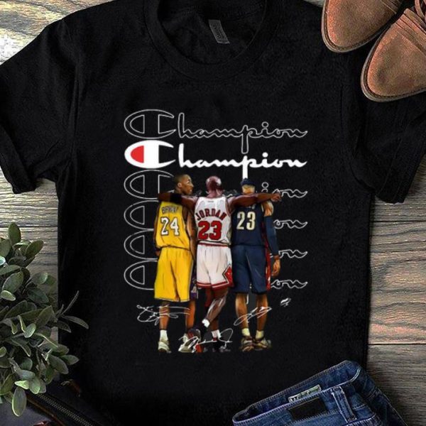 Kobe Bryant Michael Jordan And LeBron James Champion Signatures Shirt