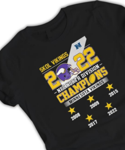 Minnesota Vikings 2022 Nfc North Division Champions 2008 2022 Tee Shirt 1