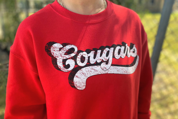 Retro Cougars Team Football Fan Sports Game Day Sweatshirt