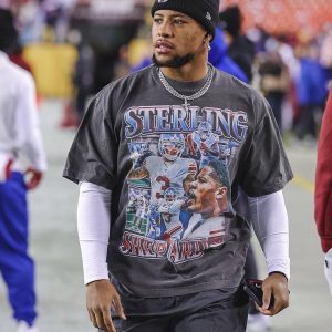 Saquon Barkley Wearing Sterling Shepard Shirt