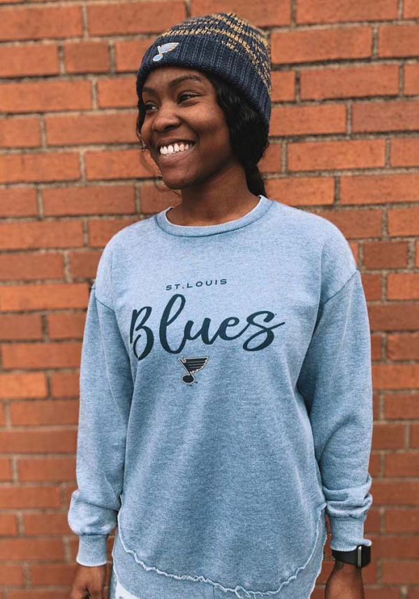 St. Louis Blues Print Logo Crewneck Sweatshirt