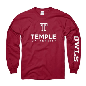 Temple Owls University Big Logo Print Shirt For Fan