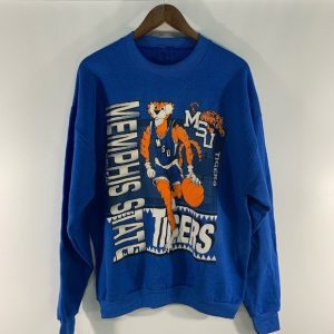 Vintage 90s NCAA Memphis Tigers Basketball Logo Crewneck Sweatshirt