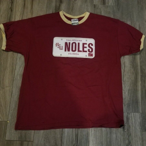 Vintage 90s Nike Florida Seminoles Noles T-Shirt Plate FSU