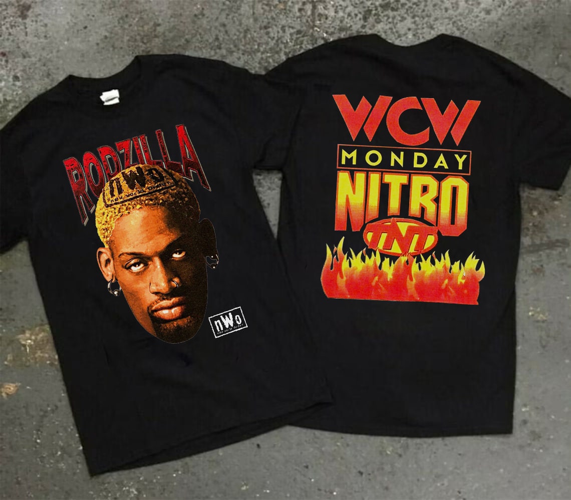 Vintage 90's Rodzilla Dennis Rodman N.W.O WCW Monday Nitro T-Shirt