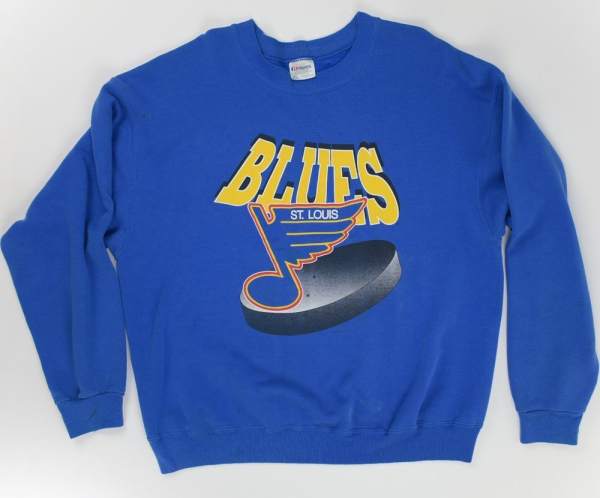 Vintage 90s Saint Louis Blues Hockey Print Crewneck Sweatshirt