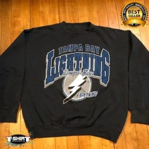 Vintage 90s Style Tampa Bay Lightning Logo Crewneck Sweatshirt