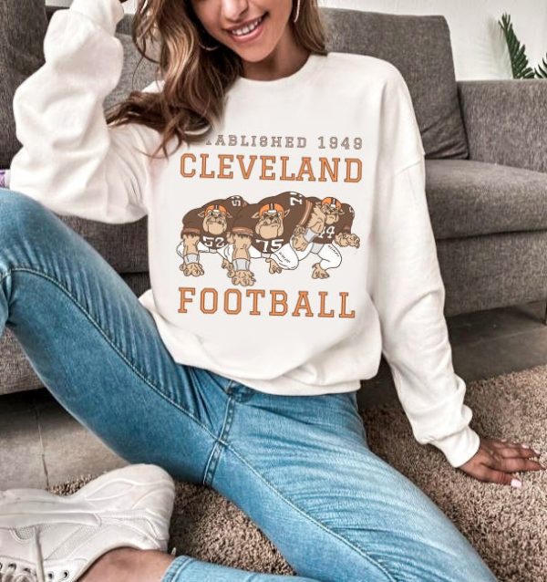 Vintage Cleveland Browns Crewneck Retro Style Football Apparel Men’s &amp Women