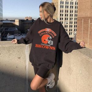 Vintage Cleveland Browns Dawg Pound Football Fan Gear Apparel Crewneck Sweatshirt 3