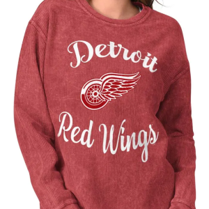 Vintage Detroit Red Wings Hockey Comfy Cord Crew Sweatshirt