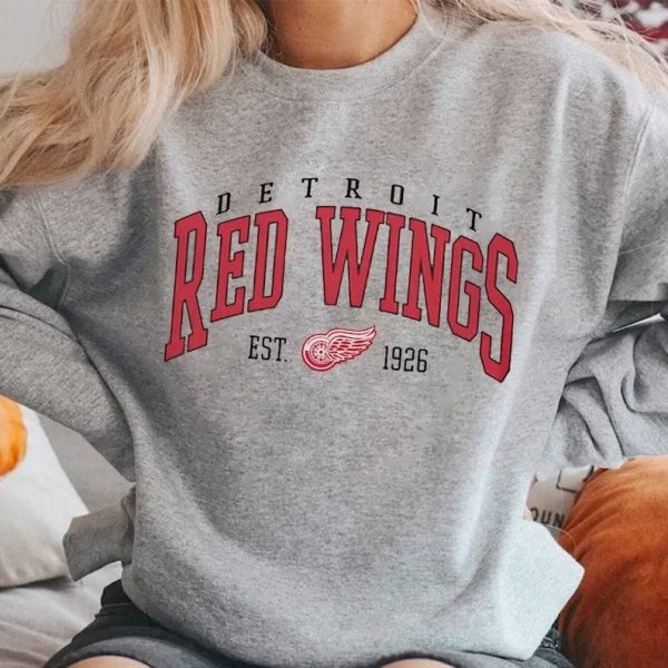 Vintage Detroit Red Wings Hockey Team Fan Sweatshirt