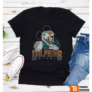 Vintage Mickey Mouse Miami Dolphins Football T-Shirt For Fan