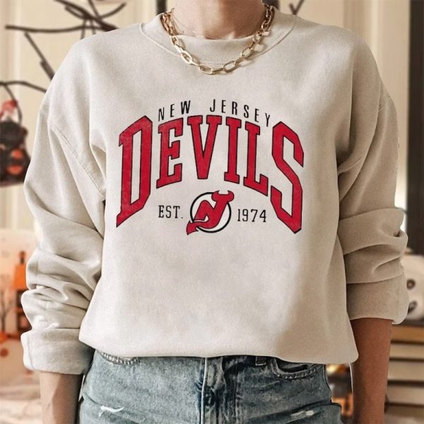 Vintage New Jersey Devils NJ Ice Hockey Unisex Sweatshirt